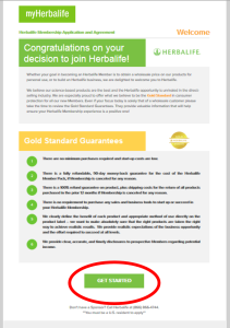Click Get Started To become a Herbalife Member
